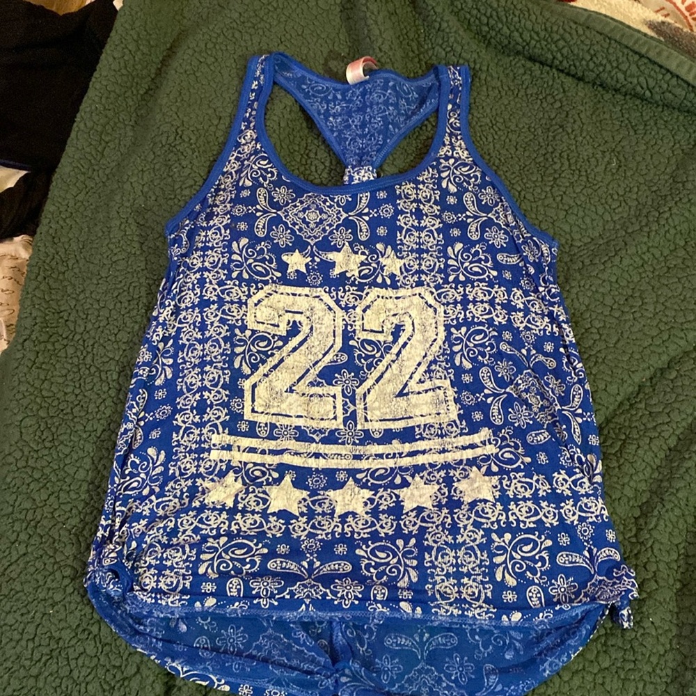 Small/ no boundaries blue tank top